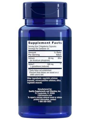 Life Extension Glutathione 500 mg – Glutathione Capsules, Antioxidant Supplement, Oxidative Stress, Active Reduced Form – Gluten-Free, Non-GMO, Vegetarian – 60 Capsules