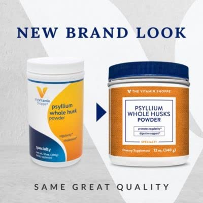The Vitamin Shoppe Psyllium Whole Husks Easy Mixing Powder Fiber Supplement – 68 Servings (12 oz Powder)