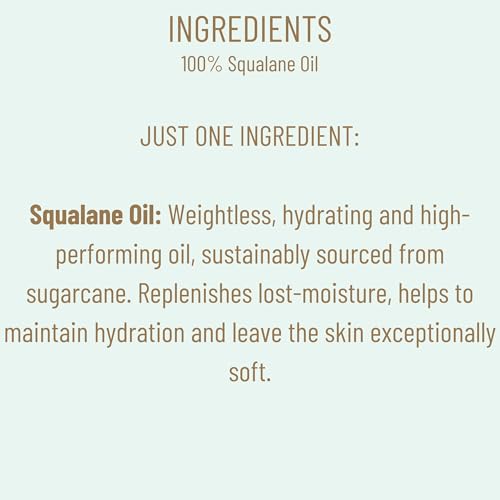 BIOSSANCE 100% Squalane Oil - Sustainable, Vegan Face Oil & Body Oil - Hydrating, Fast-Absorbing Moisturizer - Ideal for Oily Skin, Face, Hair - Organic Sugarcane-Derived Squalane, 3.3 ounces