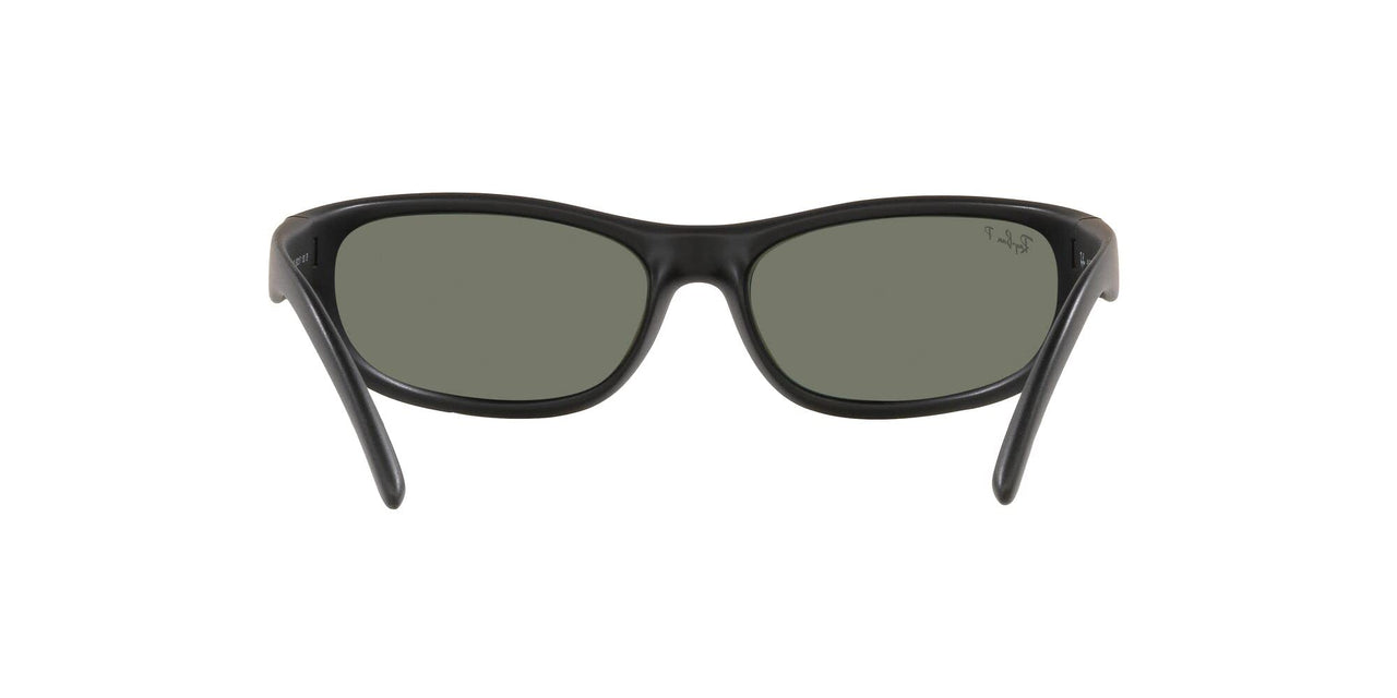 Ray-Ban Men's RB4033 Predator Rectangular Sunglasses, Matte Black/Polarized Green, 60 mm