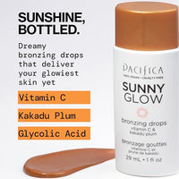 Thumbnail for Pacifica Sunny Glow Liquid Face Bronzer Drops - Face Makeup Bronzing For Face & Cheeks for Instant Sun-Kissed Glow - Vitamin C & Glycolic Acid Infused Liquid Bronzer Illuminating Highlighting Clean