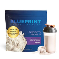 Thumbnail for Blueprint Bryan Johnson Longevity Protein - 26G Plant Protein, Non Dairy - Grape Seed Extract - 7.5% Flavanols - Heavy Metal Tested - Vegan, Keto (Original - 30 Servings)