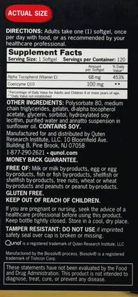 Thumbnail for Qunol Ultra CoQ10 100mg, 3x Better Absorption, Patented Water and Fat Soluble Natural Supplement Form of Coenzyme Q10, Antioxidant for Heart Health, 120 Count Softgels