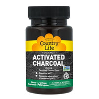 Thumbnail for Country Life Coconut Activated Charcoal Capsules, 260mg – Natural Charcoal Supplement for Gas and Bloating Relief - Gluten-Free, 40 Vegan Capsules