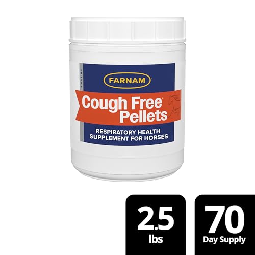 Farnam Cough Free Horse Supplement Pellets, Respiratory Support for Seasonal Allergies, Stable Cough, Lung Support Supplement, Show Safe, Herbal Formula, 2.5 lbs, 70-Day Supply