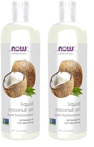 NOW Solutions, Liquid Coconut Oil, Light and Nourishing, Promotes Healthy-Looking Skin and Hair, 16-Ounce (Pack of 2)