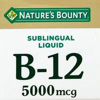Thumbnail for Nature's Bounty Vitamin B12 5000 Mcg Sublingual Liquid, Cardiovascular Health & Cellular Energy Support, 2 Fl Oz (1 Count)