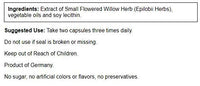 Thumbnail for Pronatura Small Flowered Willow Herb - 60 Softgel Capsules