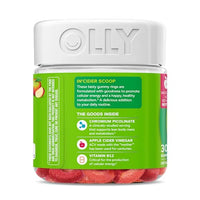 Thumbnail for OLLY Metabolism Gummy Rings, Apple Cider Vinegar, Vitamin B12, Chromium, Energy and Digestive Health, Chewable Supplement, Apple Flavor - 30 Count
