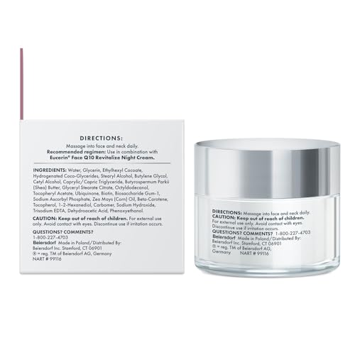 Eucerin Q10 Anti-Wrinkle Face Cream, Unscented Face Cream for Sensitive Skin, 1.7 Oz Jar