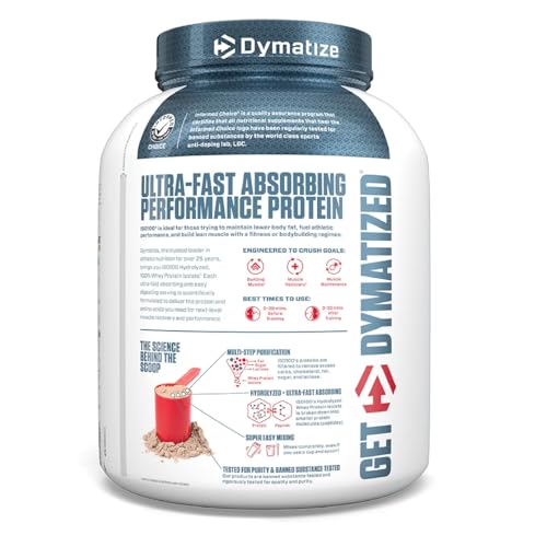Dymatize ISO 100 Hydrolyzed Whey Protein Powder Isolate, Fudge Brownie, 5 Pound
