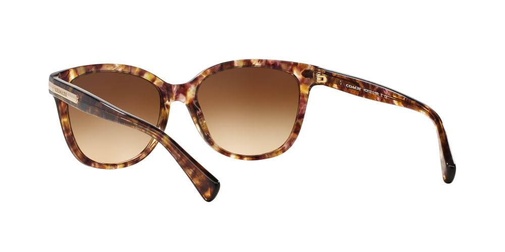 COACH HC8132 Sunglasses, Light Brown Confetti Tortoise/Brown Gradient, 57 mm