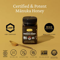 Thumbnail for Comvita Manuka Honey UMF 5+ (MGO 83+) - Raw Manuka Honey New Zealand, Pure & Unpasteurized, Superfood for Immune Health, Use in Tea, Wild, Monofloral, Non-GMO - 250g (8.8 oz)