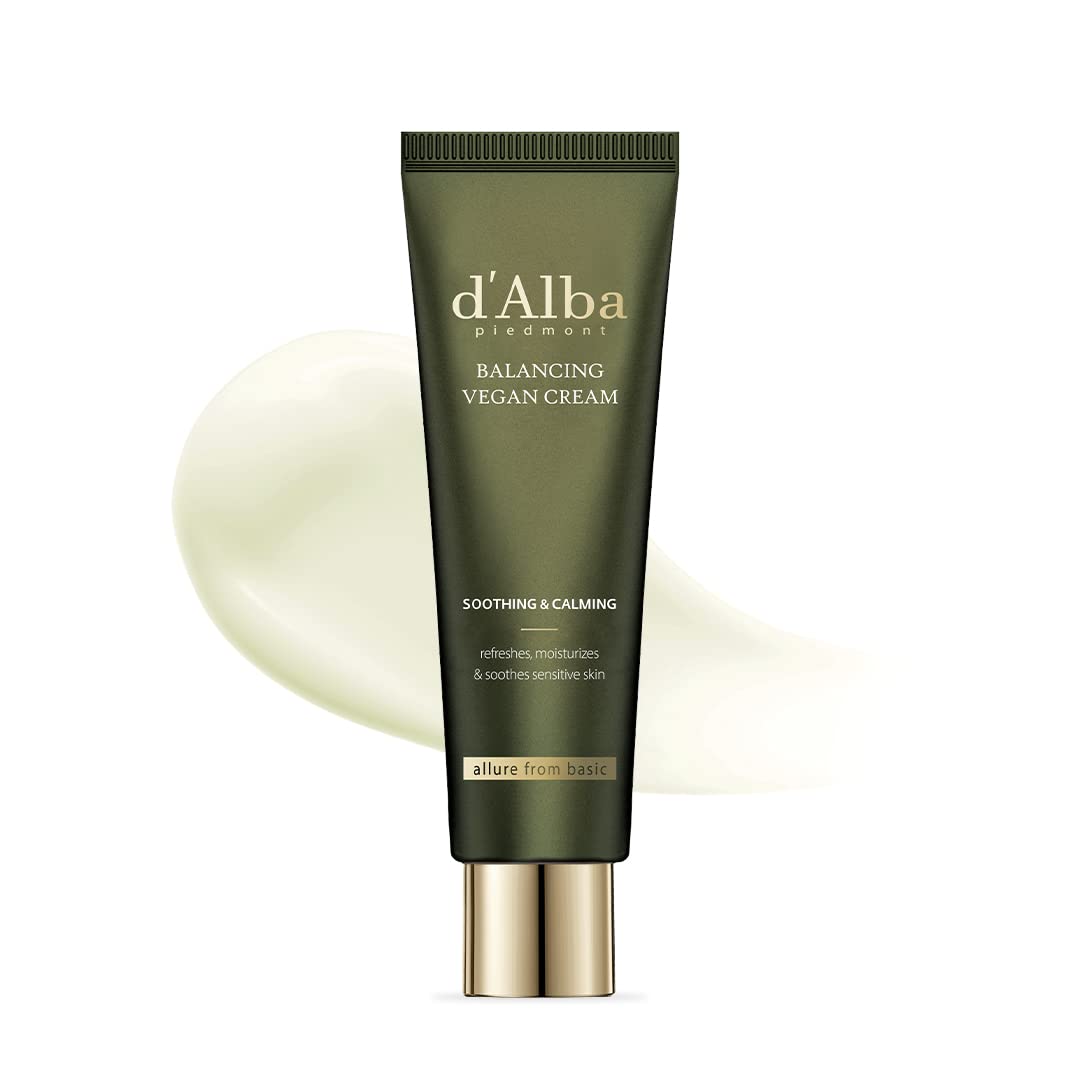 d'alba Piedmont Italian White Truffle Mild Skin Balancing Vegan Cream, Hydrating and Gentle Moisturizer, Mild pH Balancing Cream with White Truffles for Sensitive Skin, Watery Lightweight Texture