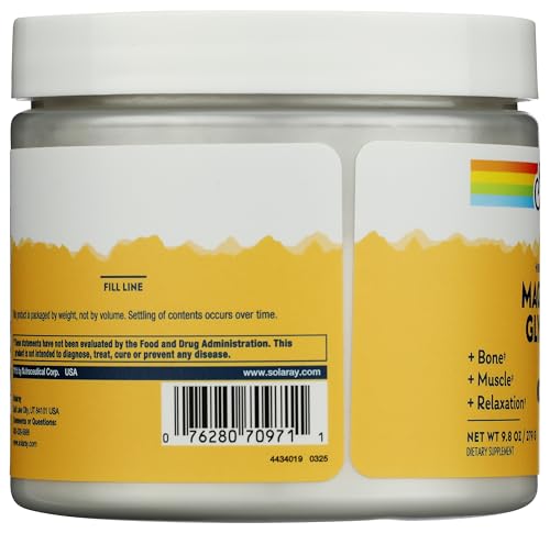 SOLARAY Magnesium Glycinate Powder 350 mg - Unflavored Magnesium Powder - Magnesium Supplement for Bone, Muscle, and Relaxation Support - Vegan, Non-GMO, 60-Day Guarantee - 50 Servings, 6 OZ