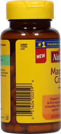 Thumbnail for Nature Made Magnesium Complex with Vitamin D and Zinc Supplements, Magnesium Supplement for Muscle, Nerve, Heart & Bone Support with Vitamin D3 & Zinc for Immune Support, 60 Capsules, 30 Day Supply