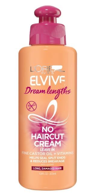 New Paris Elvive Dream Lengths No Haircut Cream Leave in Conditioner, 6.8 fl oz (1 Pack, Package May Vary)