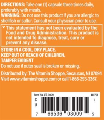 The Vitamin Shoppe Glucosamine Sulfate 500MG, Supports Joint Health, Natural Amino Sugar (120 Capsules)