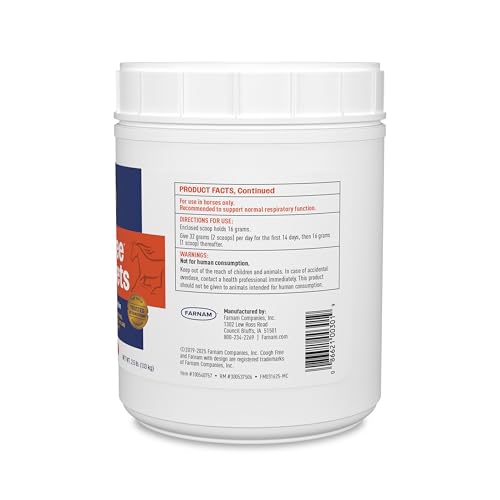 Farnam Cough Free Horse Supplement Pellets, Respiratory Support for Seasonal Allergies, Stable Cough, Lung Support Supplement, Show Safe, Herbal Formula, 2.5 lbs, 70-Day Supply