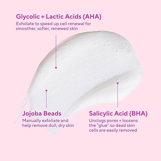 Murad AHA/BHA Exfoliating Cleanser - Triple-Action Cleansing Exfoliator with Salicylic, Lactic, & Glycolic Acids - Creamy Face Wash Removes Dull, Dry Skin for Smoother, Softer Skin (2 Fl Oz)