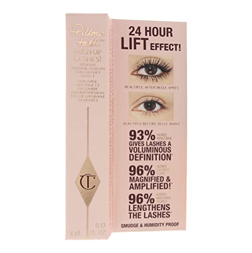 Charlotte Tilbury Pillow Talk Push Up Lashes Mascara - Lengthening Mascara with 24HR Vertical Lift Effect for Instant Volume, Length & Definition - Smudge-Proof Formula - Super Black
