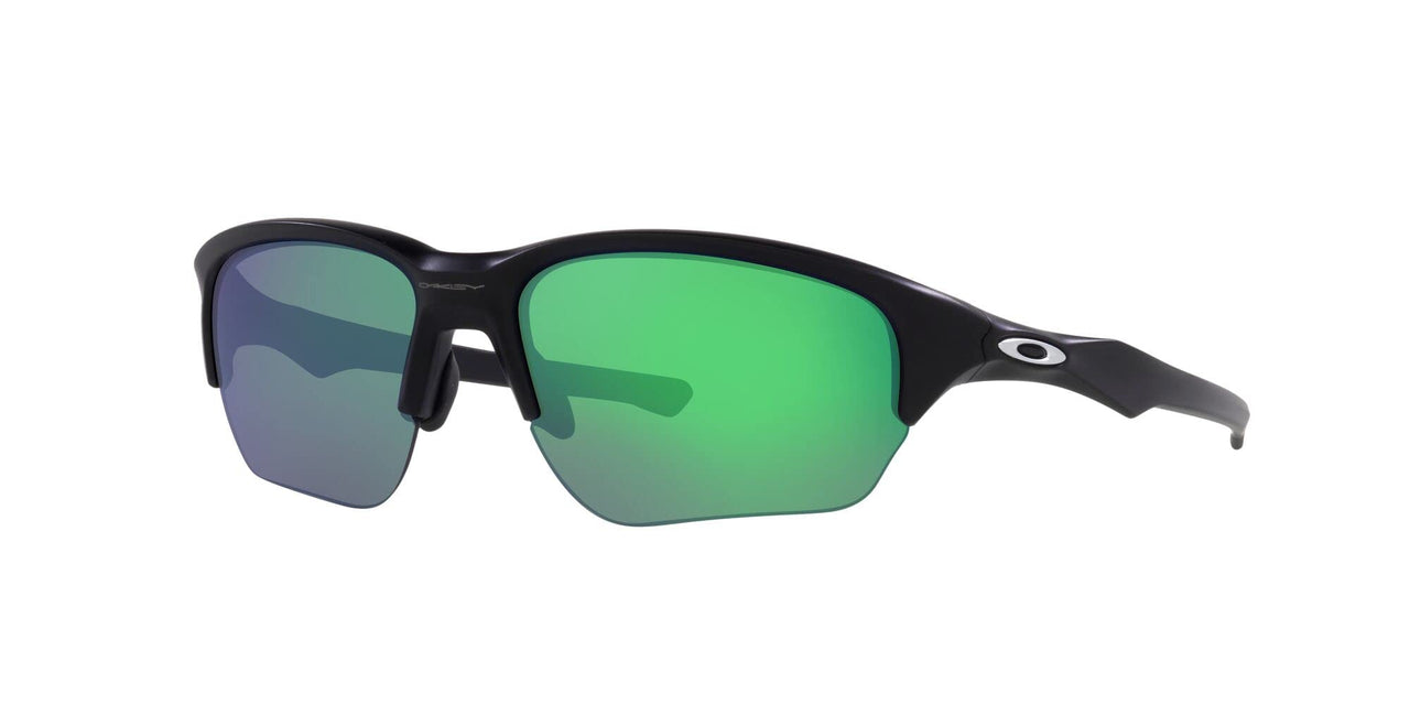 Oakley Men's OO9363 Flak Beta Rectangular Sunglasses, Matte Black/Green, 64mm