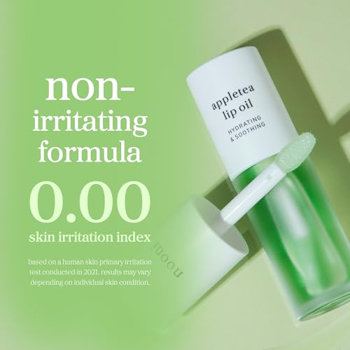 NOONI Korean Lip Oil - Appletea | Long-Lasting, Moisturizing, Plumping, Revitalizing for Dry Lips, Waterproof, No Peel Off, Hydrating, Stocking Stuffers, Tween Girls Trendy Stuff, 0.12 FL Oz