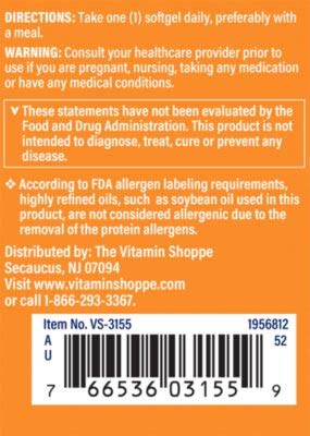 The Vitamin Shoppe Astaxanthin (Solasta™) Branded Ingredient 4mg - Antioxidant from Micro-Algae That Supports Brain & Heart Health and Skin for Healthy Aging (120 Softgels)
