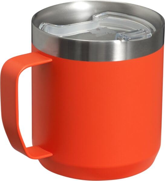 STANLEY Stay-Hot Camp Mug 12 oz | Press Fit Drink Through Lid | Cup for Coffee, Tea and Drinks | Insulated Stainless Steel Coffee Mug | BPA-Free | Tigerlily Plum