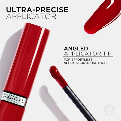 L'Oreal Paris Infallible Lacque Resistance Liquid Lipstick, 16HR Long Lasting Lip Makeup with Lacquer-Like Shine and Zero Transfer, 215, Drunk In Rose