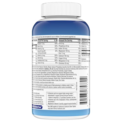Centrum Multivitamin for Men, Multivitamin/Multimineral Supplement with Vitamin D3, B Vitamins and Antioxidants, Gluten Free, Non-GMO Ingredients -Tablet 200 Count