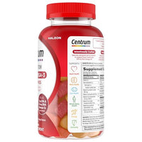 Thumbnail for Centrum MultiGummies Multi+ Omega 3 Dual Action, Adult Multivitamin, Multivitamin/Multimineral/Omega 3 Supplement, Strawberry/Lemon/Orange Flavors - 110 Count