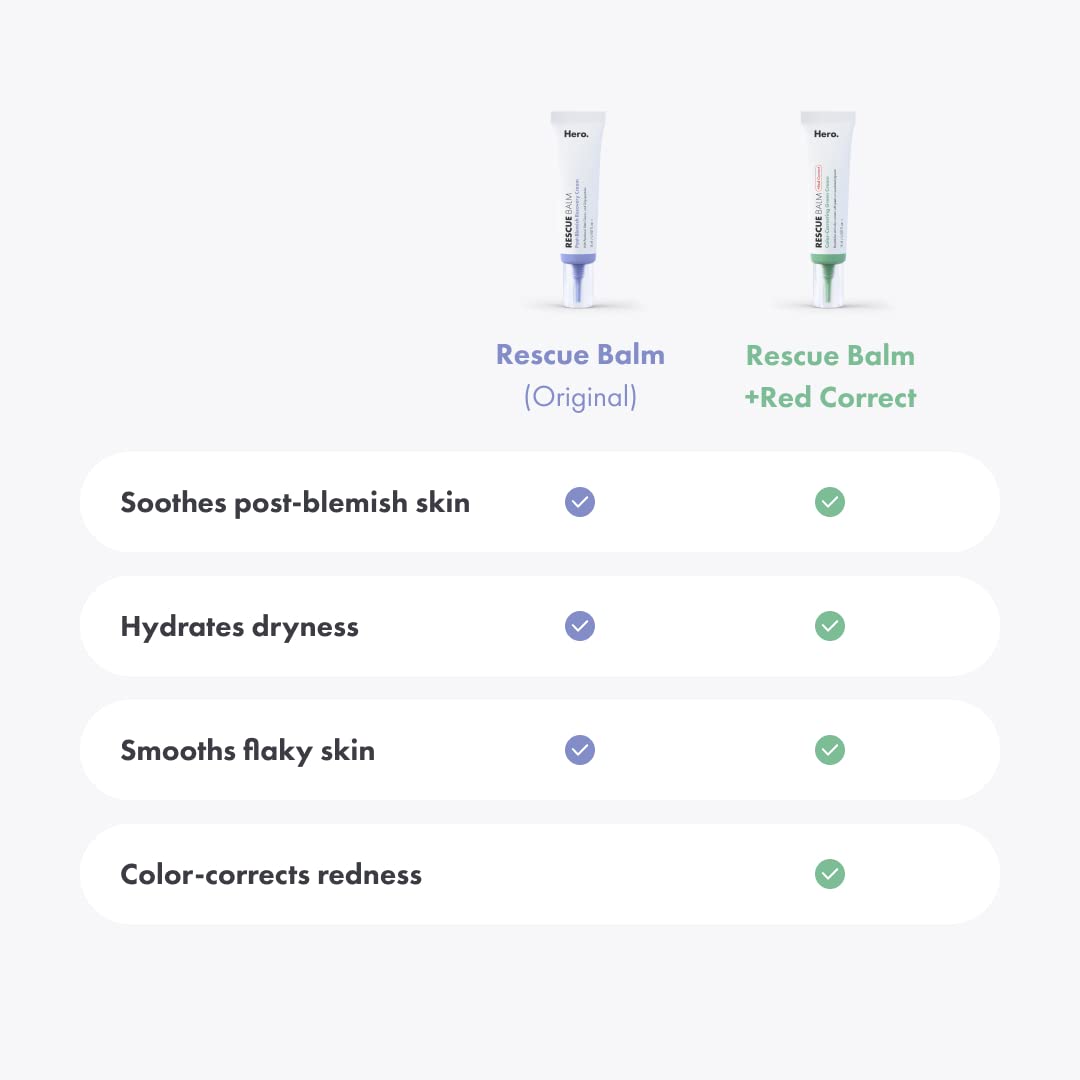 Hero Cosmetics Rescue Balm Bundle - Post-Blemish Recovery Cream for Dry, Red Skin (2 Pack)