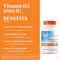 Thumbnail for Doctor's Best Best Vitamin D3 1000 IU, Softgel Capsules, 180-Count