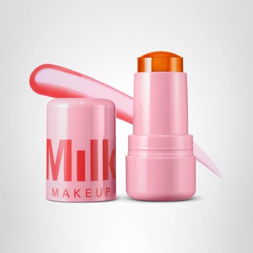 Milk Makeup Cooling Water Jelly Tint – Long-Lasting Sheer Lip + Cheek Stain with Firming Vegan Collagen + Hydrating Aloe – Transfer Proof, Buildable Lip Tint + Blush – Fizz (Soft Peach), 0.17 oz