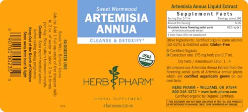 Herb Pharm Certified Organic Artemisia Annua (Sweet Annie) Liquid Extract - 4 Ounce