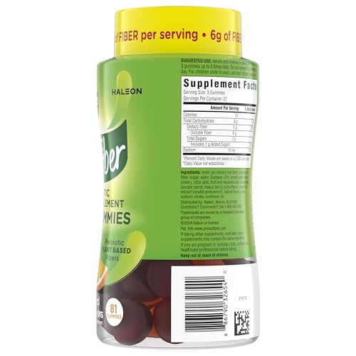 Benefiber Prebiotic Fiber Supplement Gummies for Digestive Health, Assorted Fruit Flavor - 81 Count