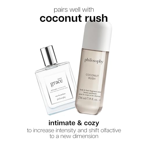 philosophy pure grace eau de parfum - crisp & clean women's perfume - with notes of water lily, leafy greens & musk - long lasting fragrance - 2 fl oz