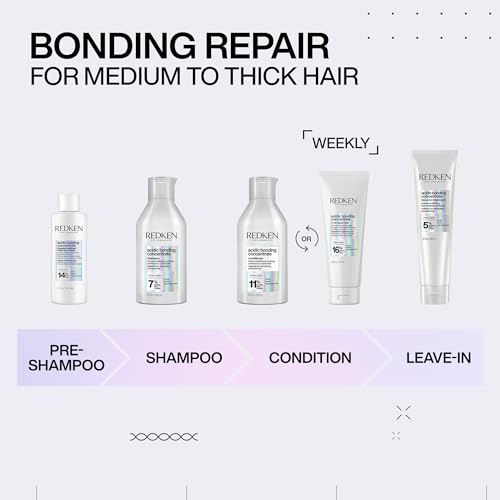 Redken Acidic Bonding Concentrate Hair Mask - Hydrating 5 Minute Liquid Mask, Bond Building & Strengthening, For Dry, Damaged Hair, 8.5 Fl Oz