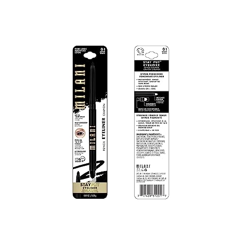 Milani Stay Put Eyeliner - After Dark (0.01 Ounce) Cruelty-Free Self-Sharpening Eye Pencil with Built-In Smudger - Line & Define Eyes with High Pigment Shades for Long-Lasting Wear