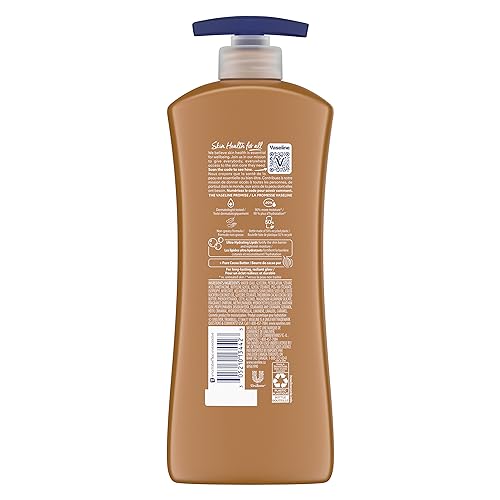 Vaseline Intensive Care Body Lotion Cocoa Radiant 4 Count for Dry Skin Lotion Made with Ultra-Hydrating Lipids and Pure Cocoa Butter for a Long-Lasting, Radiant Glow 20.3 Oz