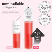 Thumbnail for NOONI Korean Vegan Appleseed Lip Oil - Appleberry Jumbo | Long-Lasting, Moisturizing, Plumping, Revitalizing for Dry Lips, Waterproof, No Peel Off, Hydrating, 0.30 Fl Oz