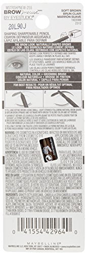 Maybelline New York Brow Precise Shaping Eyebrow Pencil, Soft Brown, 0.02 oz.