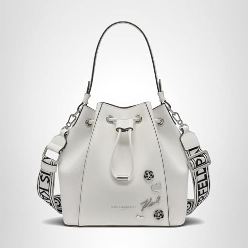 KARL LAGERFELD Paris Women's Handbags Bucket, White, One Size
