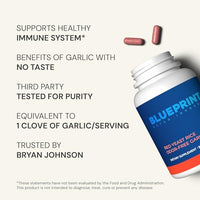 Thumbnail for Blueprint Bryan Johnson Red Yeast Rice and Odor Free Garlic Supplement - Herbal Dietary Supplement for Women and Men - Vegan - (30 Servings)