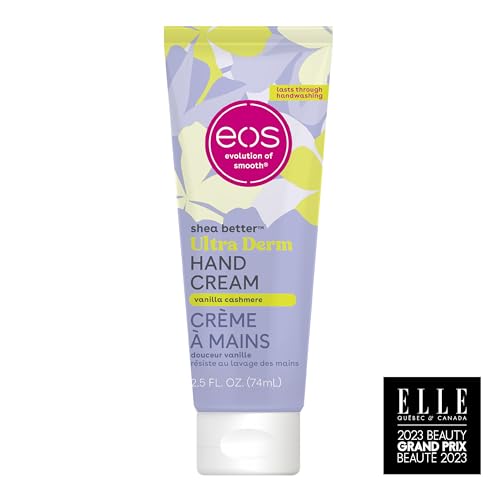 eos Shea Better Hand Cream - Vanilla Cashmere Hand Lotion | Instant Hydration + Lasting Protection | 2.5 oz