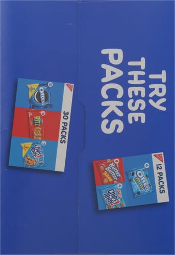 Nabisco Team Favorites Variety Pack, OREO Mini, CHIPS AHOY! Mini, Teddy Grahams Honey & Barnum's Animal Crackers, Christmas Stocking Stuffers, 30 Snack Packs (Pack of 4)