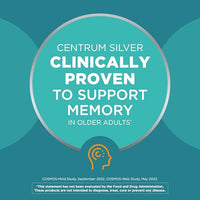 Thumbnail for Centrum Silver Multivitamin for Men 50 Plus, Multimineral Supplement, Vitamin D3, B-Vitamins and Zinc, Gluten Free, Non-GMO Ingredients, Supports Memory and Cognition in Older Adults - 100 Ct