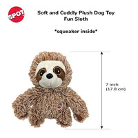 Thumbnail for SPOT Fun Sloth Dog Toy - Soft, Stuffed, Squeaky, Plush Fabric Toy for Mini and Small Dogs and Puppies, Enrichment for Light Chewers and Cuddlers, 7in