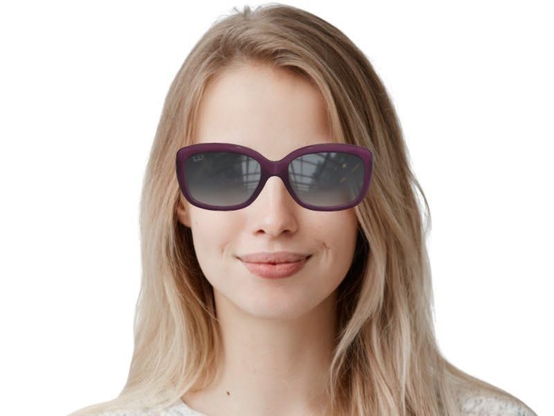 Ray-Ban RB4101 JACKIE OHH TRANSPARENT POLARIZED Butterfly Shaped Sunglasses for Men & Women – Includes Official Rayban Eyewear Kit – Ideal Formal & Casual Wear Sunglasses – Grey Gradient Lens